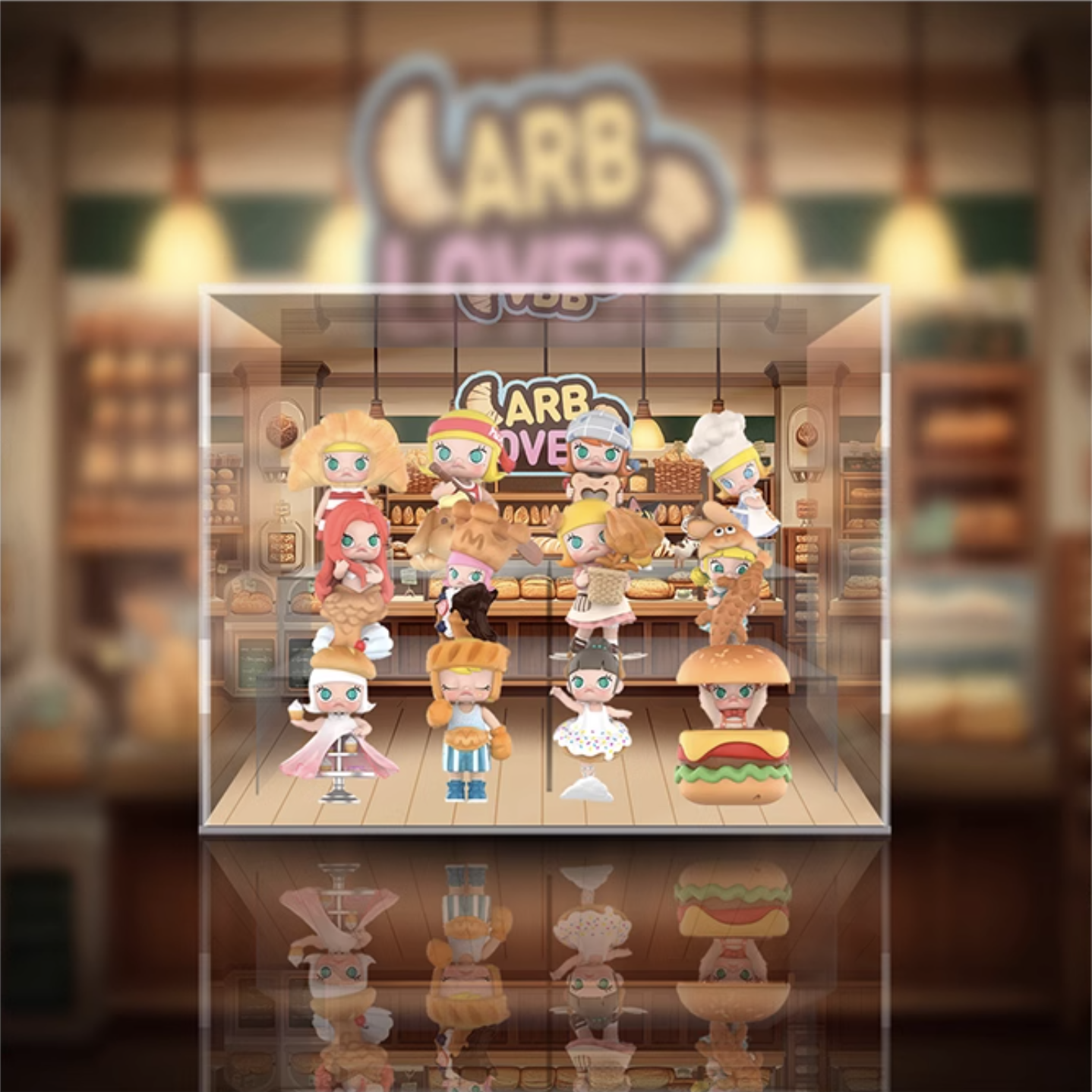 [AOWOBOX] Pop Mart 泡泡瑪特 Molly 麵包腦袋 系列 盲盒專用主題展示盒