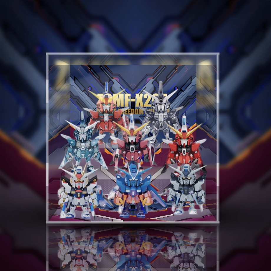 [AOWOBOX] Bandai Namco Gundam 鋼彈 QMSV mini 機動戰士 鋼彈 SEED 自由 正義 系列 盲盒專用主題展示盒