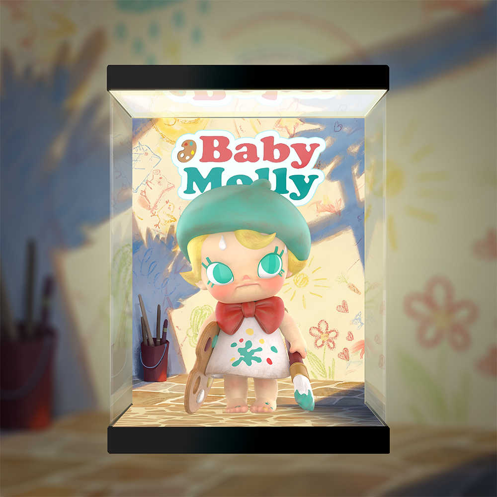 [AOWOBOX] Pop Mart 泡泡瑪特 Baby Molly 我是未來小畫家 專用主題展示盒