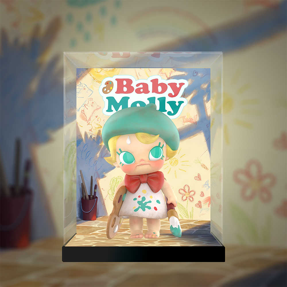 [AOWOBOX] Pop Mart 泡泡瑪特 Baby Molly 我是未來小畫家 專用主題展示盒