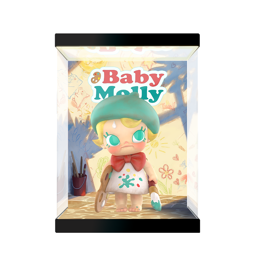 [AOWOBOX] Pop Mart 泡泡瑪特 Baby Molly 我是未來小畫家 專用主題展示盒