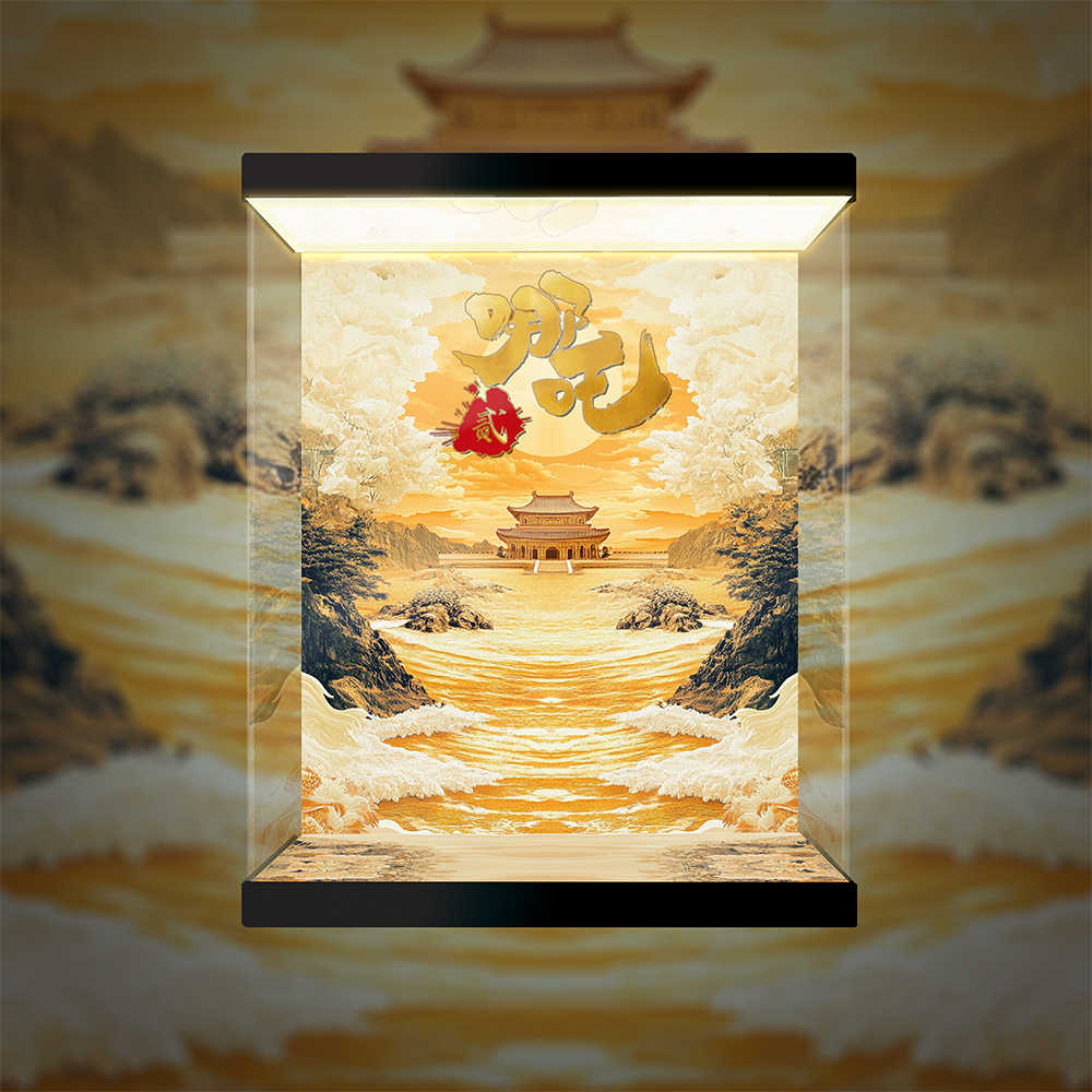 [AOWOBOX] Pop Mart 泡泡瑪特 哪吒 敖丙 搪膠公仔 主題展示盒