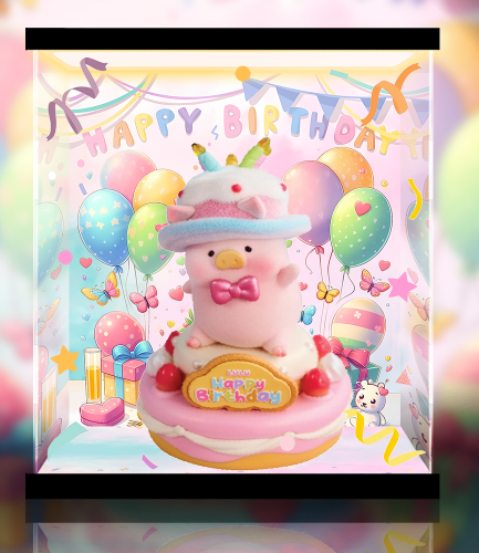 [AOWOBOX] 罐頭豬LuLu LuLu豬 五周年紀念款 生日蛋糕套組 專用主題展示盒
