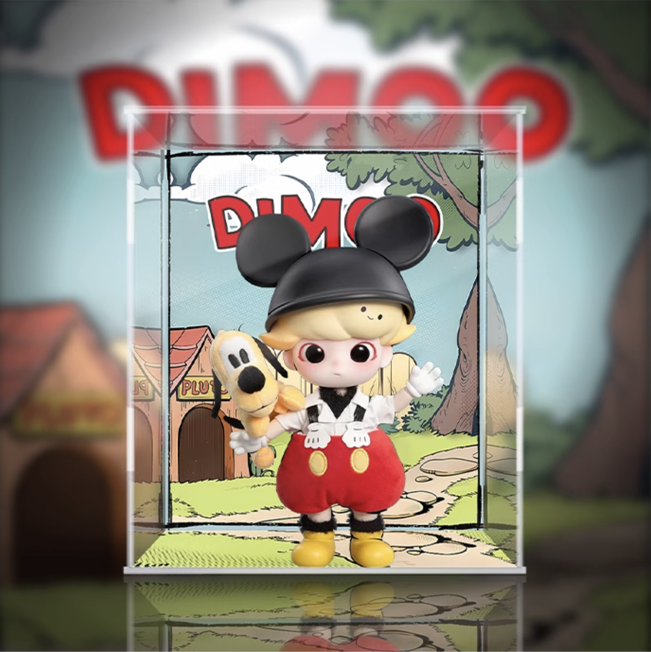 [AOWOBOX] Pop Mart 泡泡瑪特 Dimoo 米奇 Mickey 可動人偶 主題展示盒