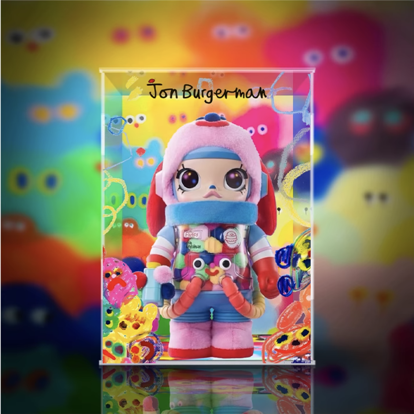 [AOWOBOX] Pop Mart 泡泡瑪特 MEGA Space Molly 400% 喬恩伯格曼 Jon Burgerman 專用主題展示盒