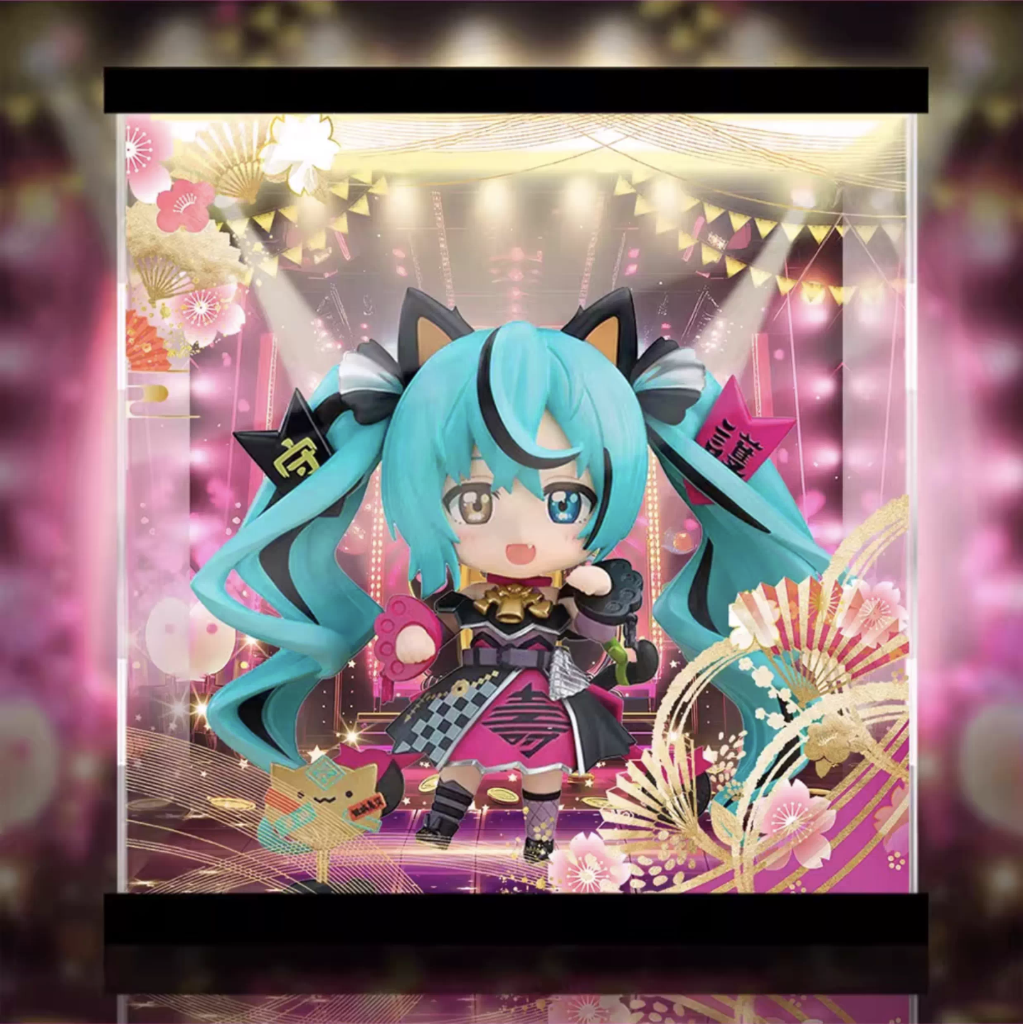 [AOWOBOX] 好微笑 黏土人 2759 初音未來 黑招財未來 專用主題展示盒