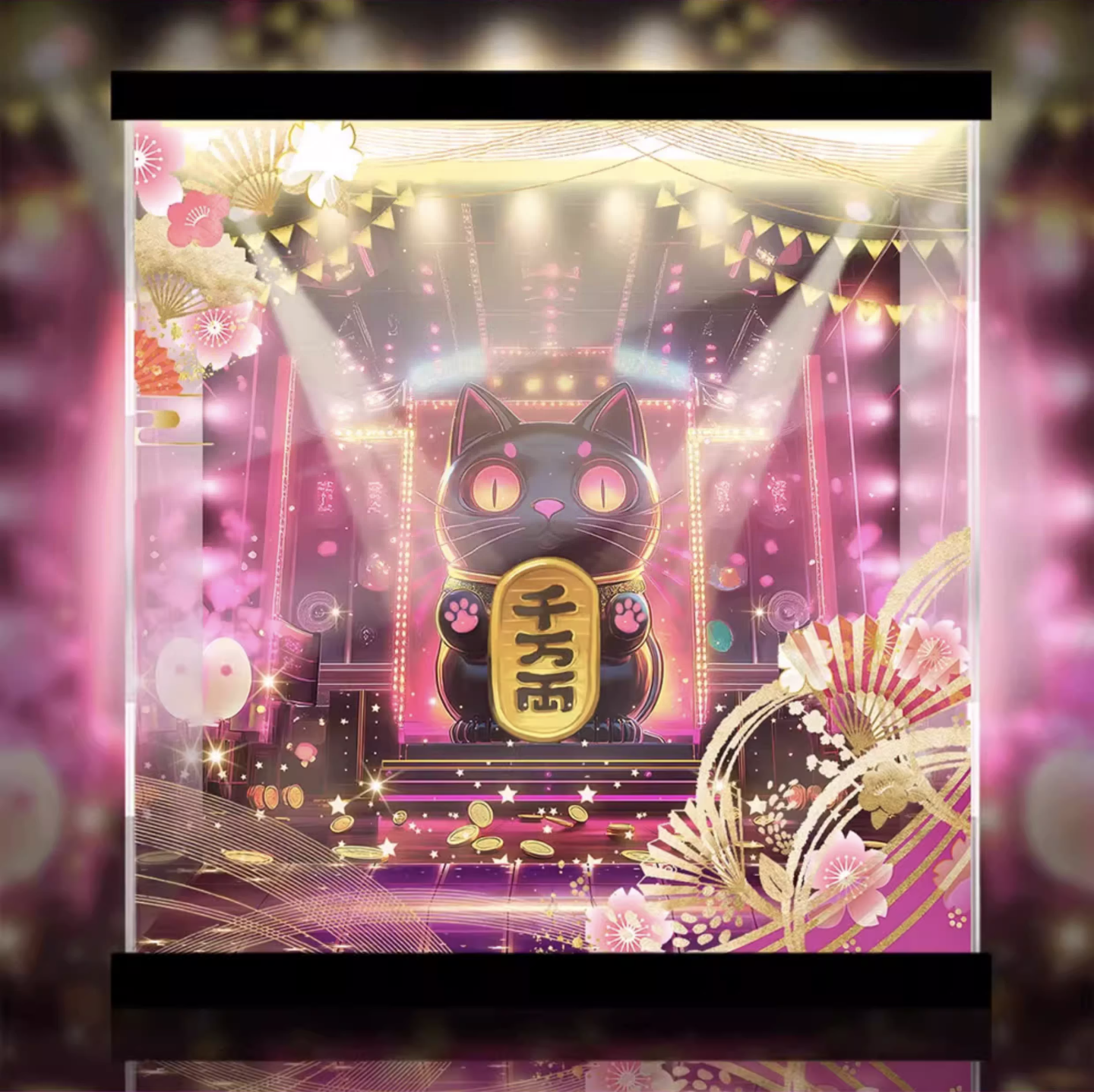 [AOWOBOX] 好微笑 黏土人 2759 初音未來 黑招財未來 專用主題展示盒