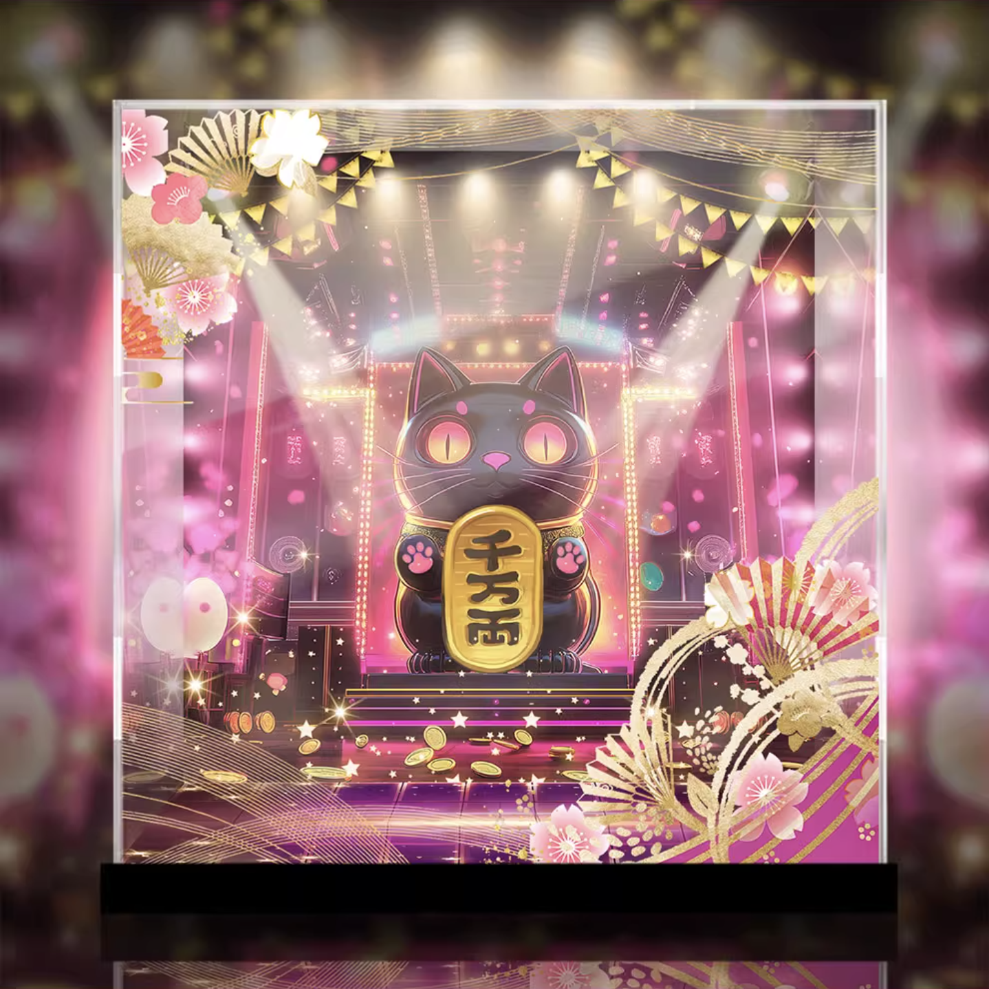 [AOWOBOX] 好微笑 黏土人 2759 初音未來 黑招財未來 專用主題展示盒