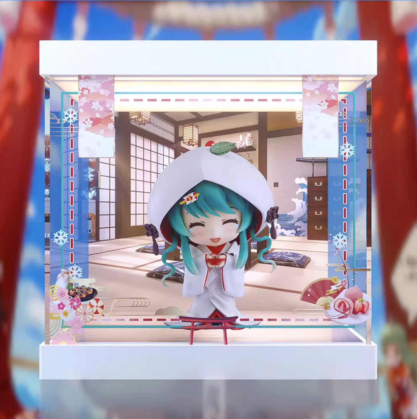 [AOWOBOX] 好微笑 黏土人 303 雪初音 雪未來 草莓白無垢 專用主題展示盒