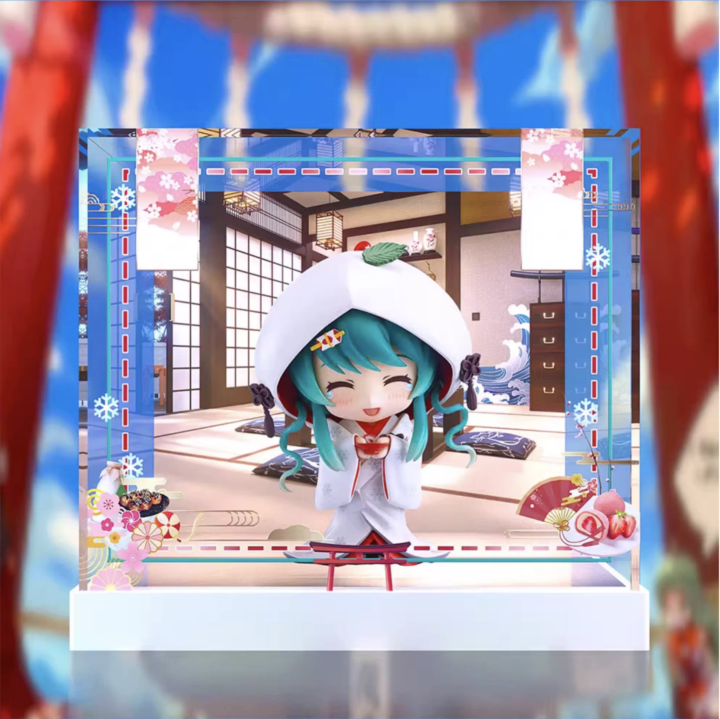 [AOWOBOX] 好微笑 黏土人 303 雪初音 雪未來 草莓白無垢 專用主題展示盒
