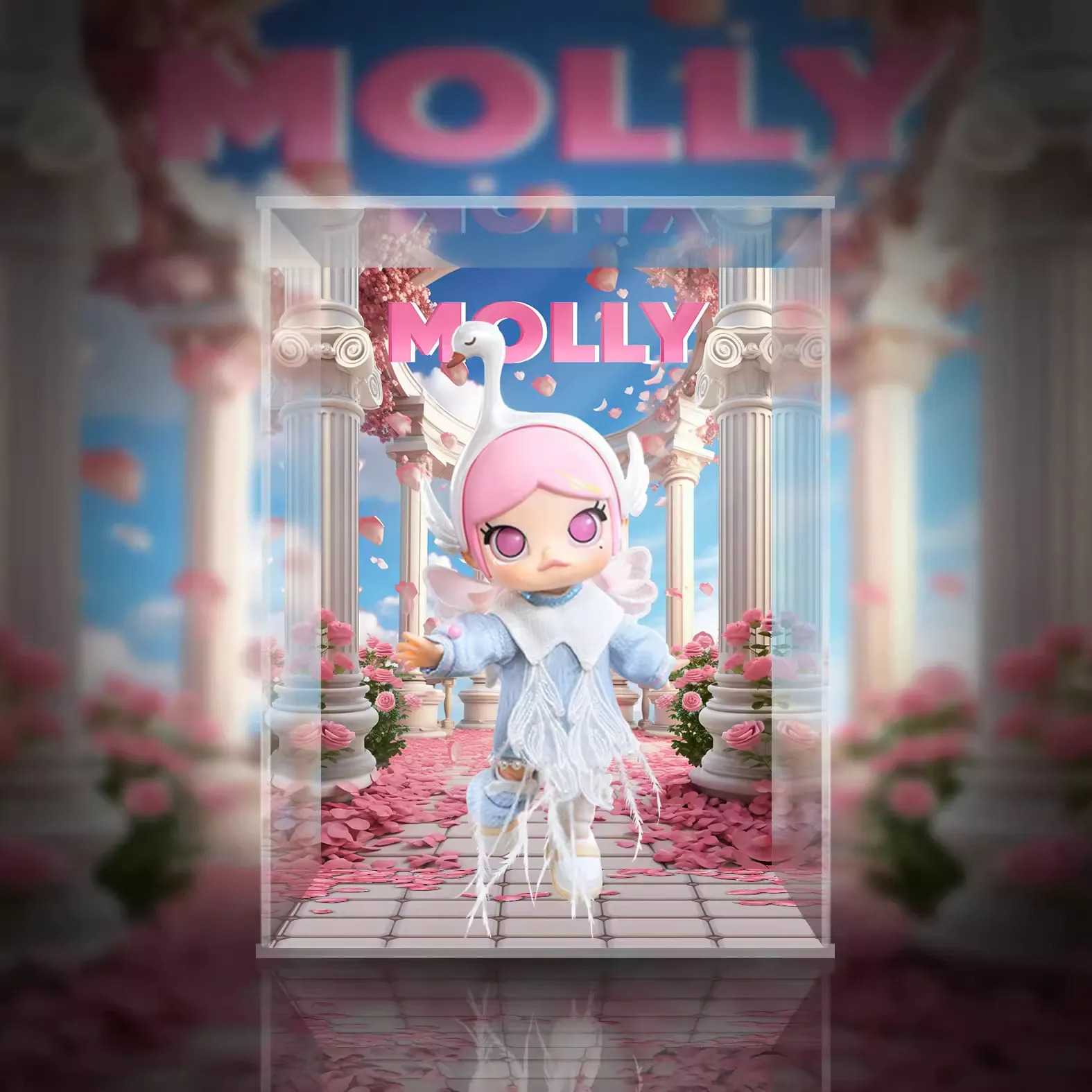 【AOWOBOX】Pop Mart 泡泡瑪特 MOLLY 蛻變天鵝 可動人偶 主題壓克力展示盒