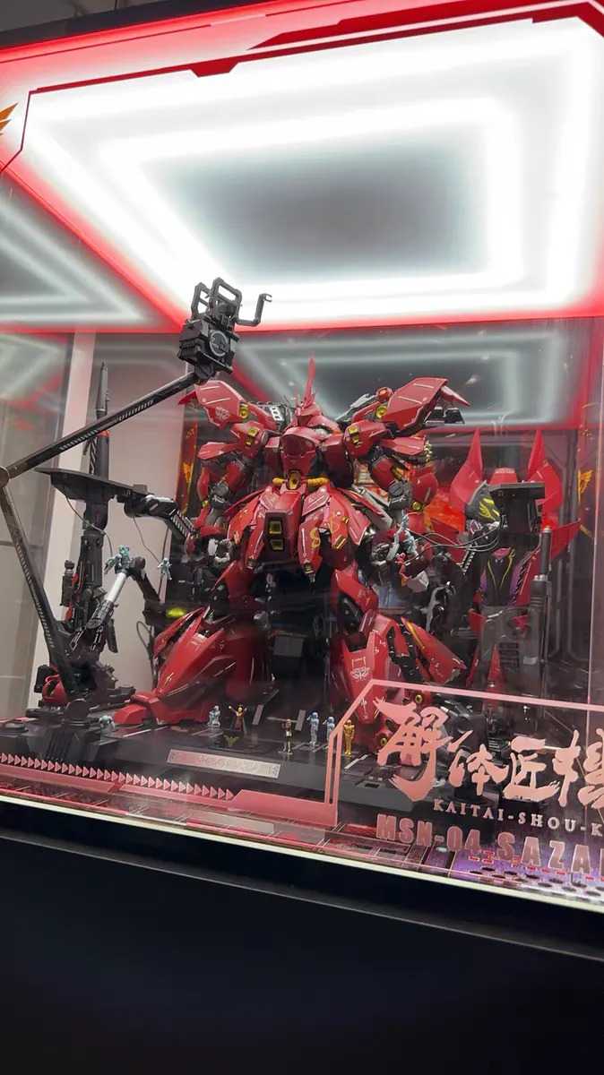 【AOWOBOX】Bandai Gundam 鋼彈 解體匠機 MSN-04 沙薩比 Sazabi 全裝備模型主題展示盒