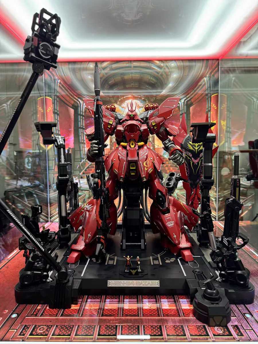 【AOWOBOX】Bandai Gundam 鋼彈 解體匠機 MSN-04 沙薩比 Sazabi 全裝備模型主題展示盒