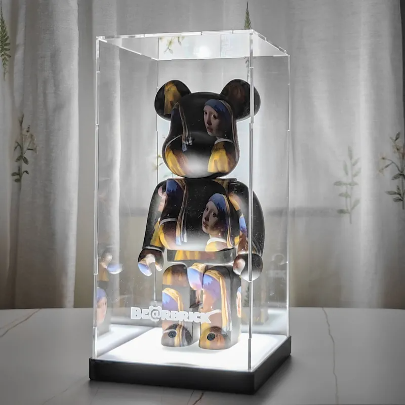 【AOWOBOX】 BearBrick 400% 拼裝無邊展示盒 USB供電 LED 燈板