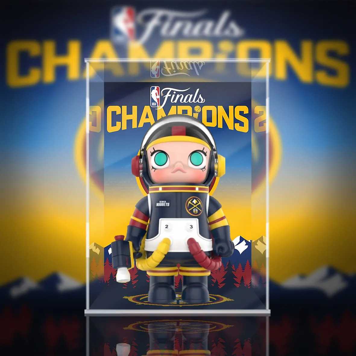 [AOWOBOX] Pop Mart 泡泡瑪特 MEGA MEGA SPACE MOLLY 400% NBA 冠軍展示盒