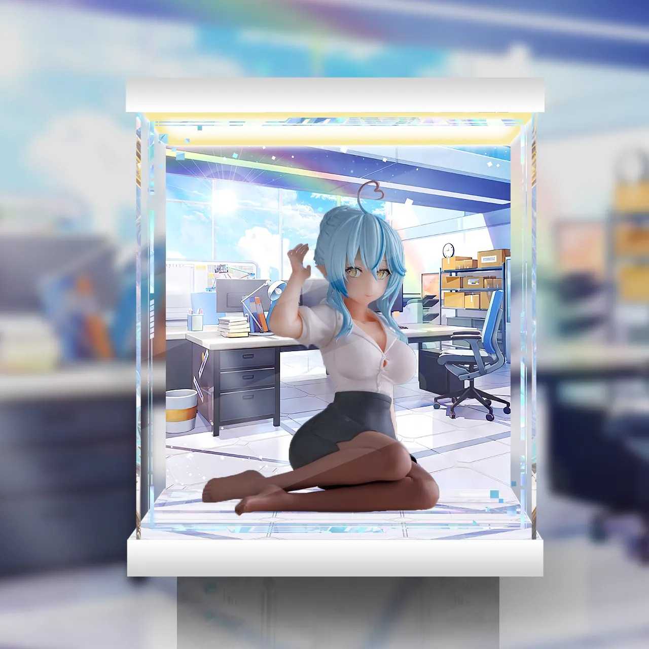 【AOWOBOX】Banpresto 悠閒時光 hololive IF 雪花菈米 辦公風格 主題展示盒
