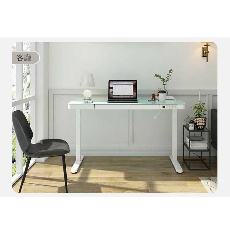 樂歌Loctek｜人體工學電動升降桌 ET200 鋼化玻璃 設計款 (附抽屜) 站立式工作桌 免運費免安裝