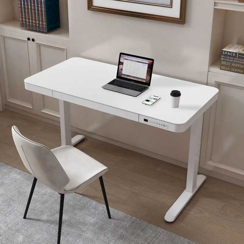 樂歌Loctek｜人體工學電動升降桌 ET200 鋼化玻璃 設計款 (附抽屜) 站立式工作桌 免運費免安裝