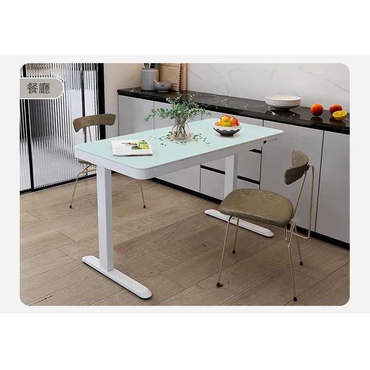 樂歌Loctek｜人體工學電動升降桌 ET200 鋼化玻璃 設計款 (附抽屜) 站立式工作桌 免運費免安裝