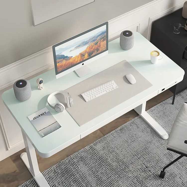 樂歌Loctek｜人體工學電動升降桌 ET200 鋼化玻璃 設計款 (附抽屜) 站立式工作桌 免運費免安裝