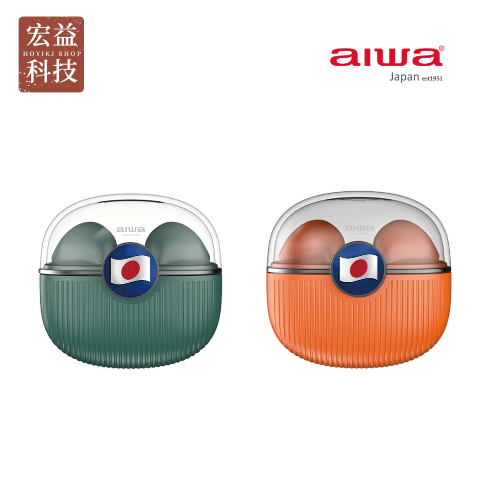 AIWA 愛華 真無線藍牙耳機 AT-X80U 綠/橘【宏益科技行】