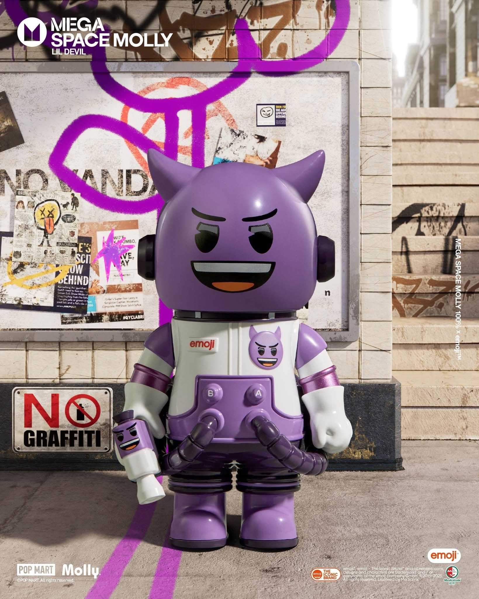 【冷門玩具】📣現貨盲盒📣泡泡瑪特 POPMART MEGA SPACE MOLLY 100% X emoji 盲盒 一中盒9入