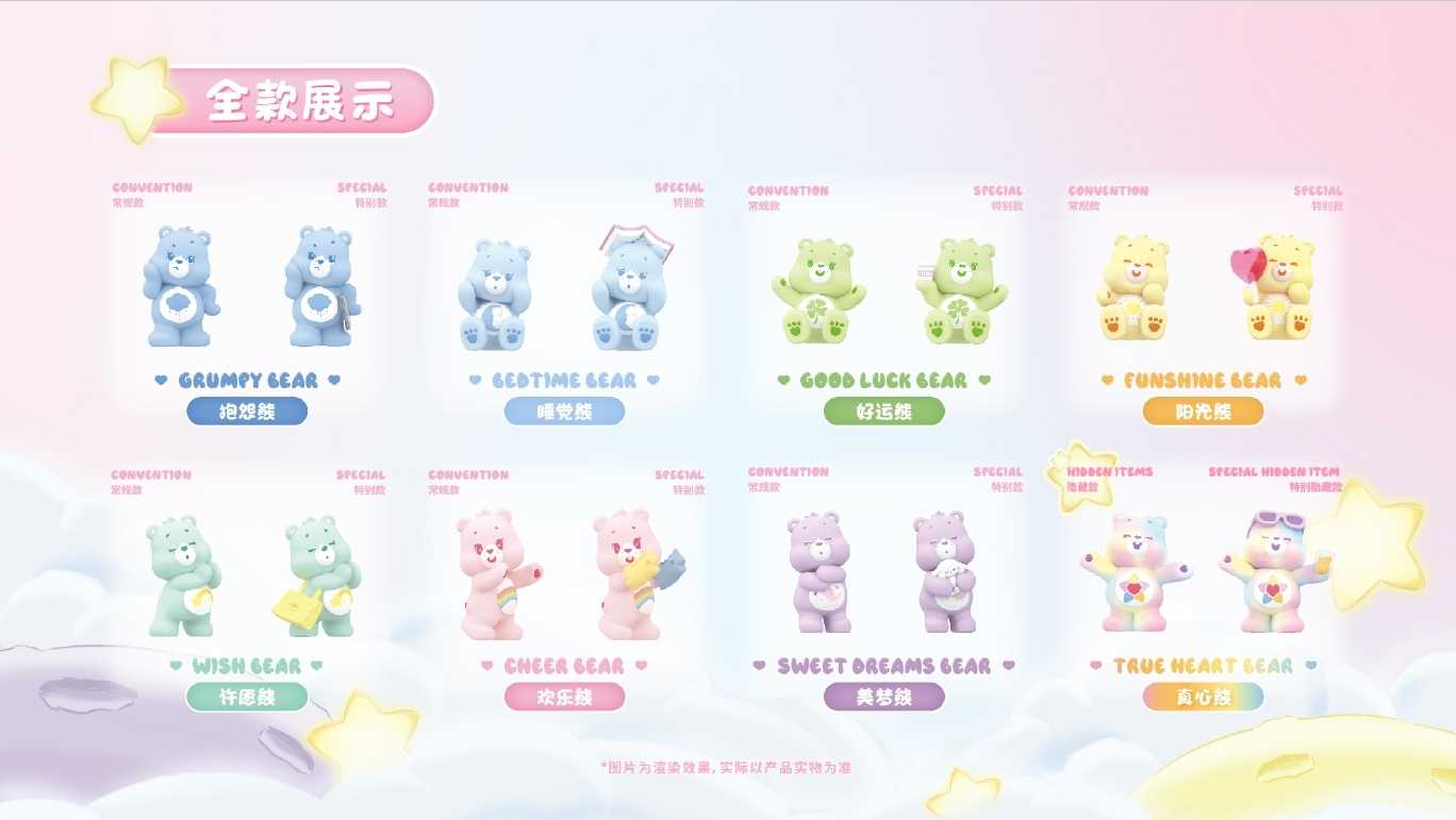 【冷門玩具】📣現貨盲盒📣 愛心小熊微光日常系列小熊頭 萌粒盲盒  一中盒6入