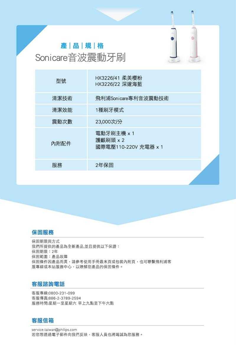 PHILIPS 飛利浦 Sonicare Elite+ 音波震動牙刷 HX3226/41 粉色