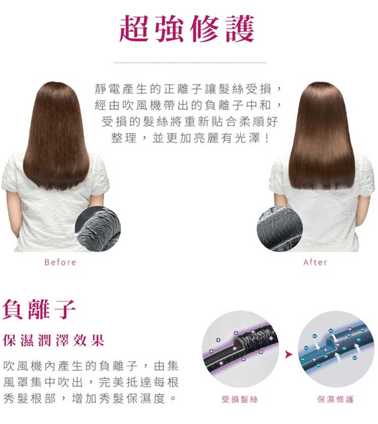 TESCOM 大風量雙倍負離子吹風機 TID450TW