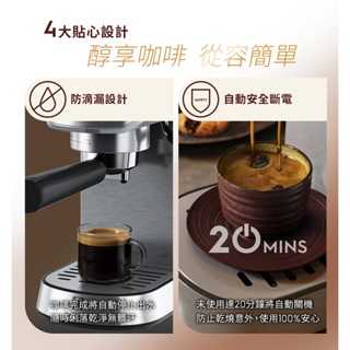 (全新) Electrolux 伊萊克斯 | 半自動義式咖啡機 (E5EC1-31ST不鏽鋼壓力計款)