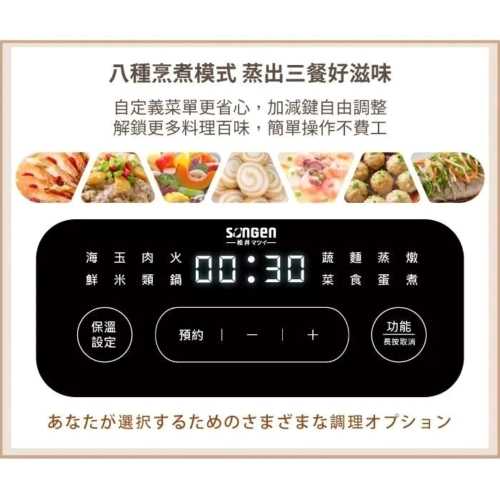 【SONGEN松井】日系多功能雙層智慧型蒸煮鍋電火鍋電蒸鍋美食鍋料理鍋 (SG-1021MS(E))
