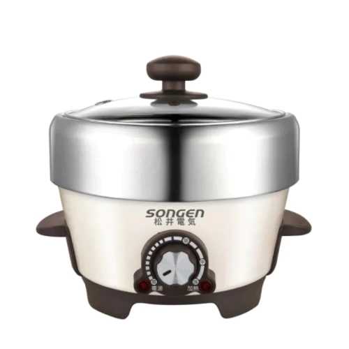 SONGEN 松井 1L不鏽鋼蒸煮烤多功能料理電火鍋煎烤鍋電蒸鍋 SG-810A