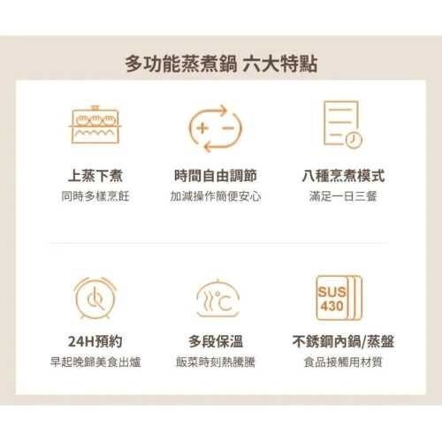 【SONGEN松井】日系多功能雙層智慧型蒸煮鍋電火鍋電蒸鍋美食鍋料理鍋 (SG-1021MS(E))