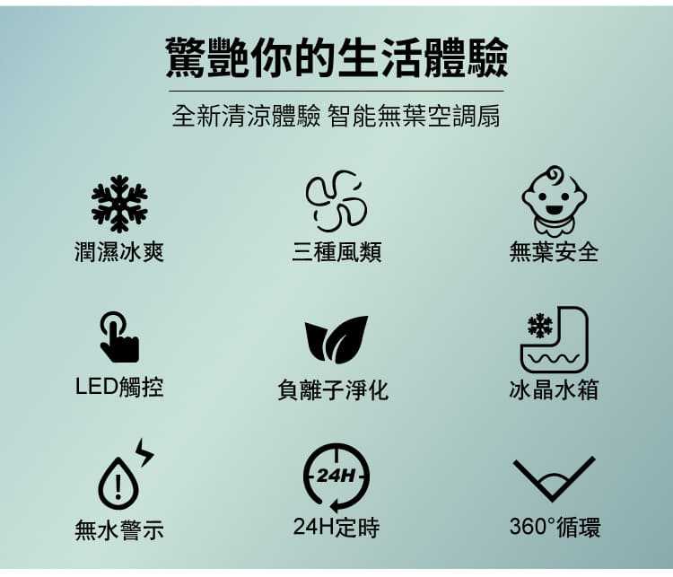 【SONGEN 松井】無葉循環負離子冰晶空調扇/水冷扇/循環扇/清淨機 ZW-221KDY