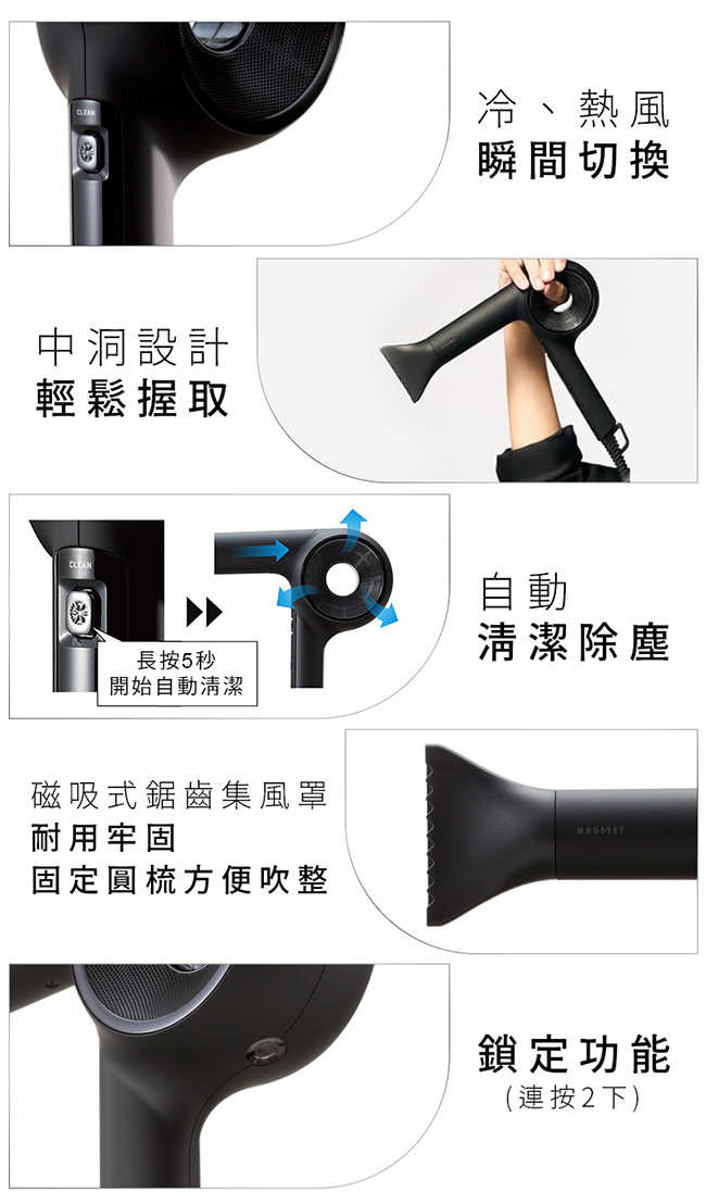 MAGNET Hair Pro 日本礦石負離子沙龍吹風機 HCD-G07CBTW
