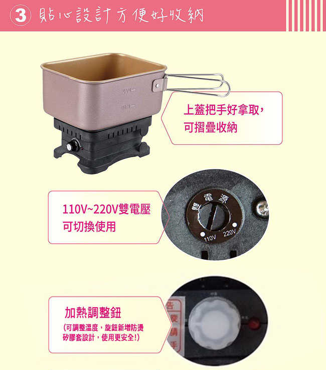 SANLUX台灣三洋多功能旅行鍋章魚燒烤盤組 EC-15DTC