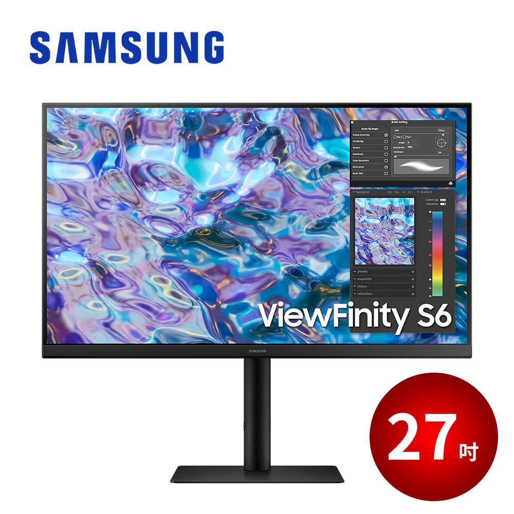 SAMSUNG 三星 27吋 ViewFinity S6 IPS 高解析度平面顯示器 S27B610EQC