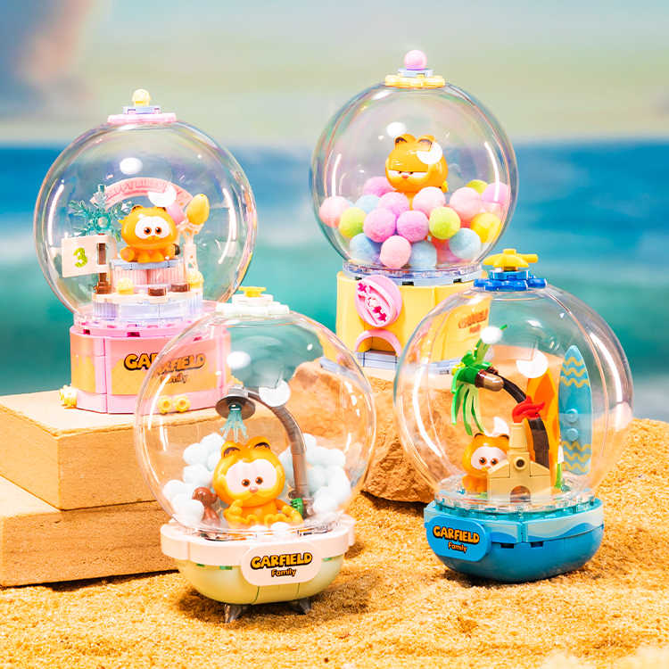 拼奇 加菲貓 水晶球系列 生日蛋糕 收藏積木