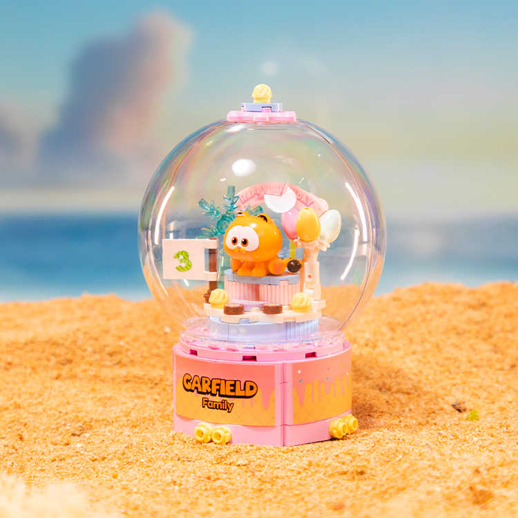 拼奇 加菲貓 水晶球系列 生日蛋糕 收藏積木