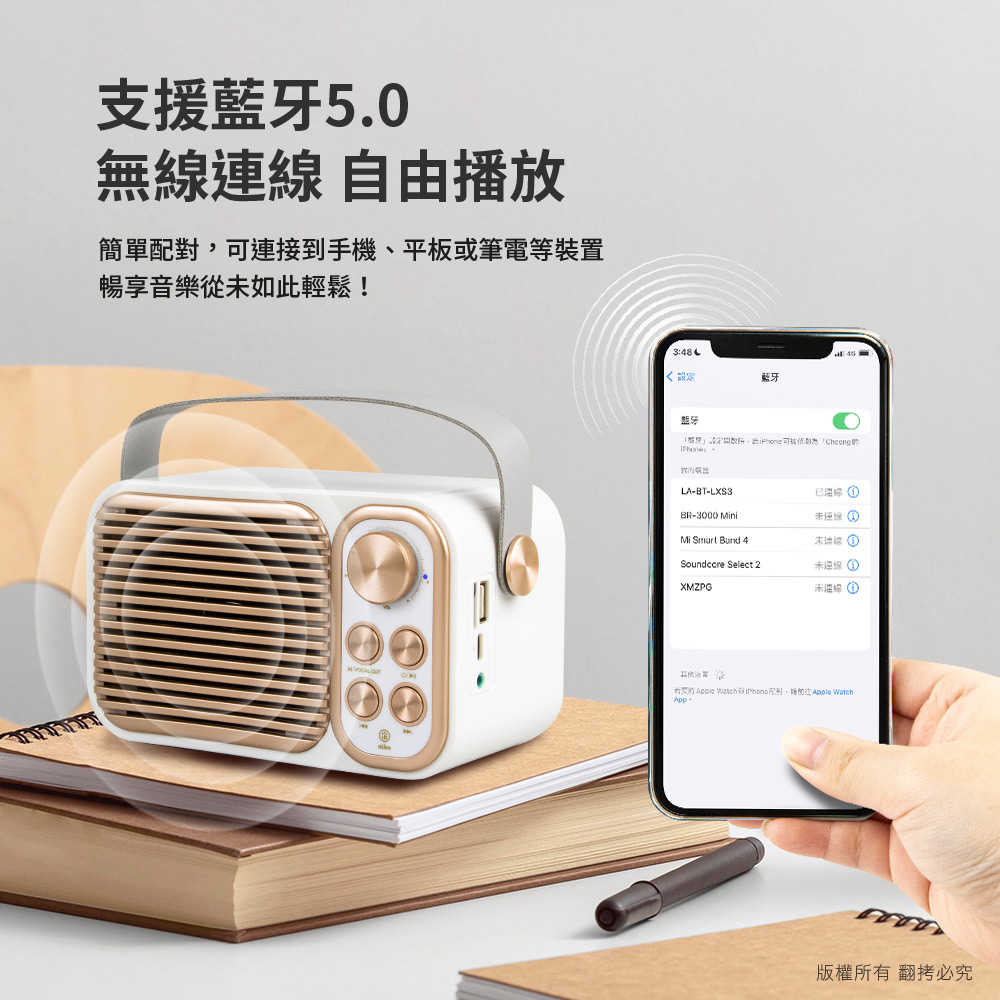 aibo 經典復古 行動KTV 雙麥克風藍牙喇叭組