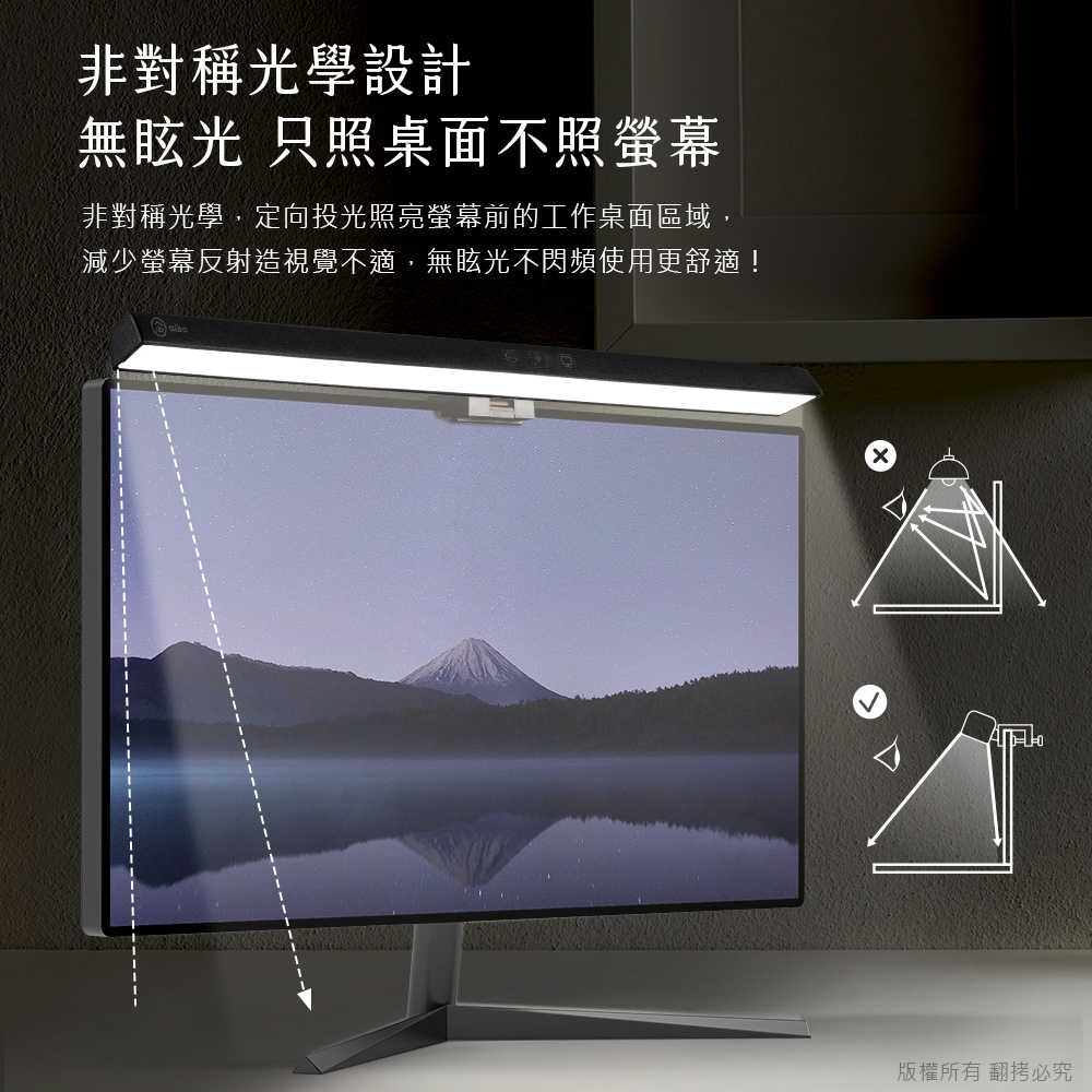 aibo 非對稱光源 50cm液晶螢幕掛燈(三色光)