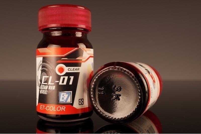 【玩咖玩具】E7-COLOR (CL-01) 透明紅 20ml 模型漆、底漆、金屬漆
