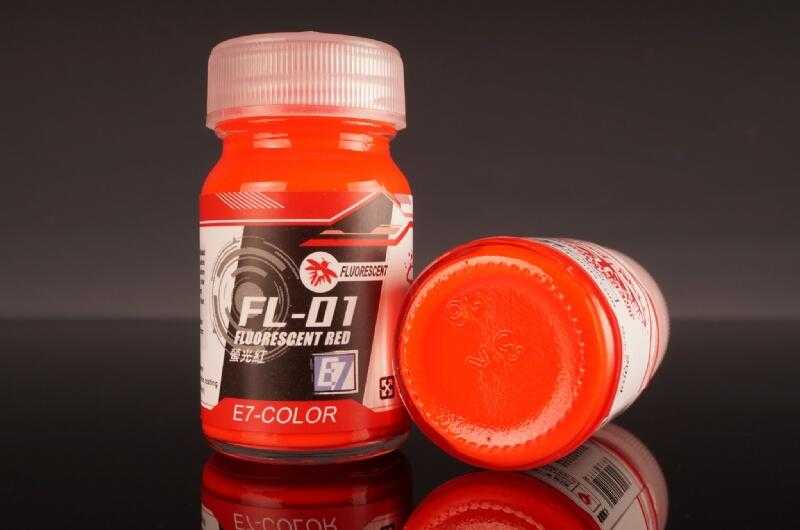 【玩咖玩具】E7-COLOR (FL-01) 螢光紅 20ml 模型漆、底漆、金屬漆