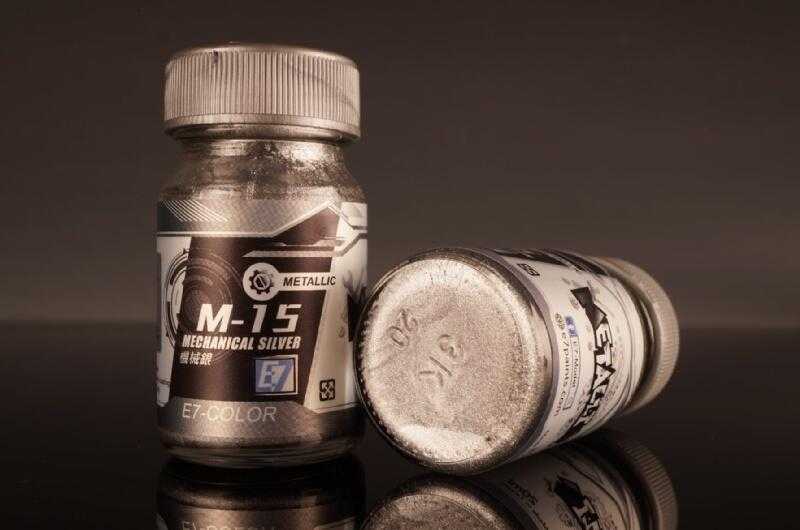 【玩咖玩具】E7-COLOR (M-15) 機械銀 20ml 模型漆、底漆、金屬漆