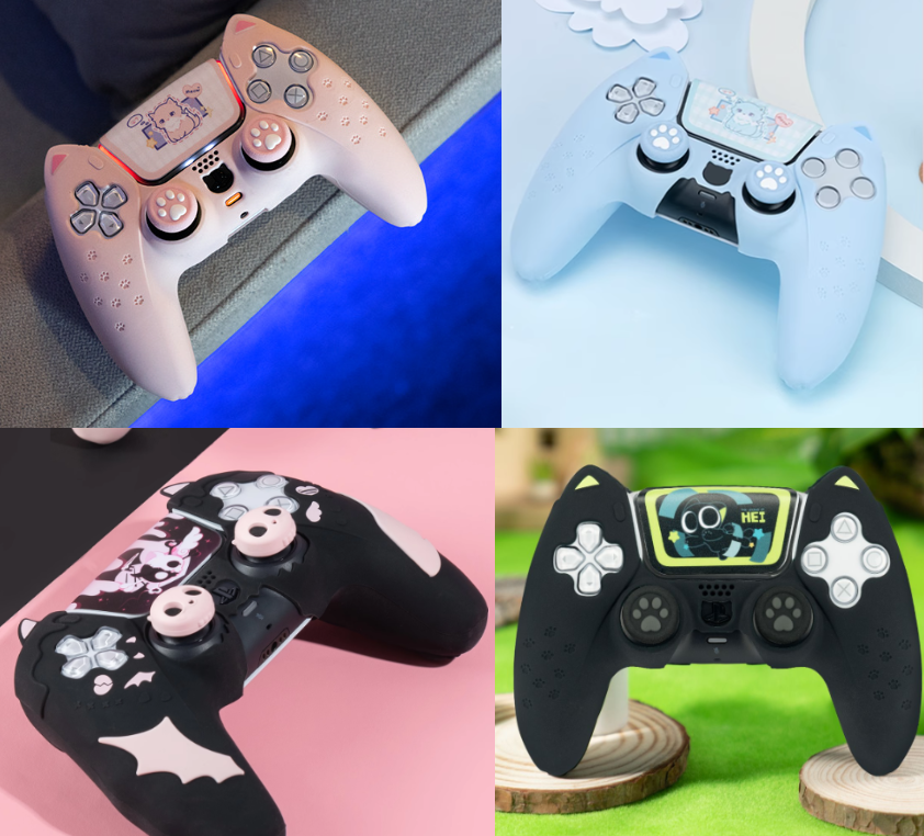 [ PS5 手把保護套 ] 極想 PS5 貓耳 手把套 柔軟矽膠 親膚手感 防汗止滑 觸控貼 二代全新升級 煒昕電玩