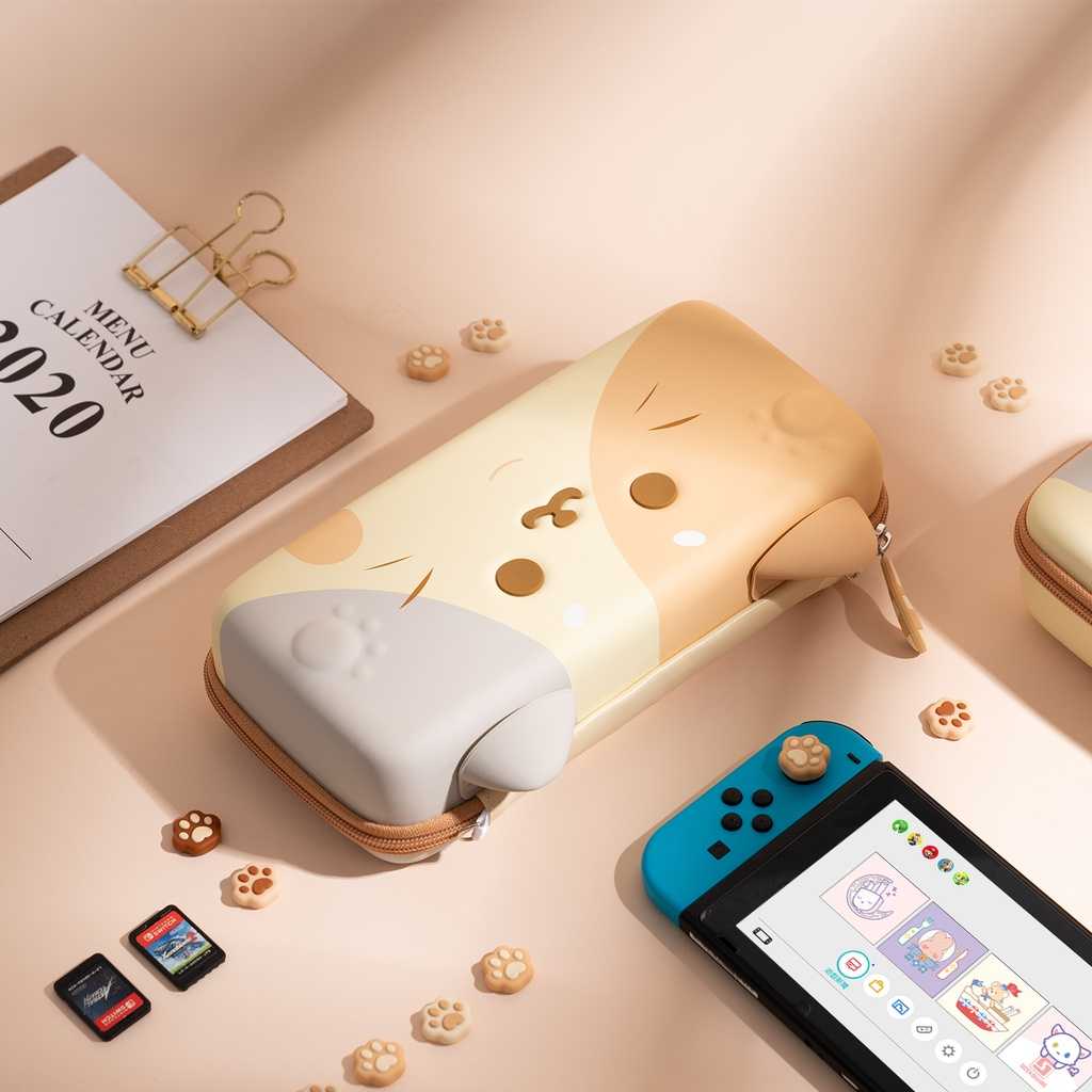 【可愛貓咪主機包】 現貨 Switch 專用 極想出品 貓咪 收納包 加厚款 NS 贈 搖桿帽
