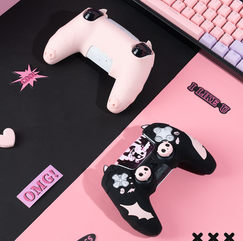 [ PS5 手把保護套 ] 極想  PS5 貓耳 手把套 柔軟矽膠 親膚手感 防汗止滑 觸控貼 二代全新升級 煒昕電玩