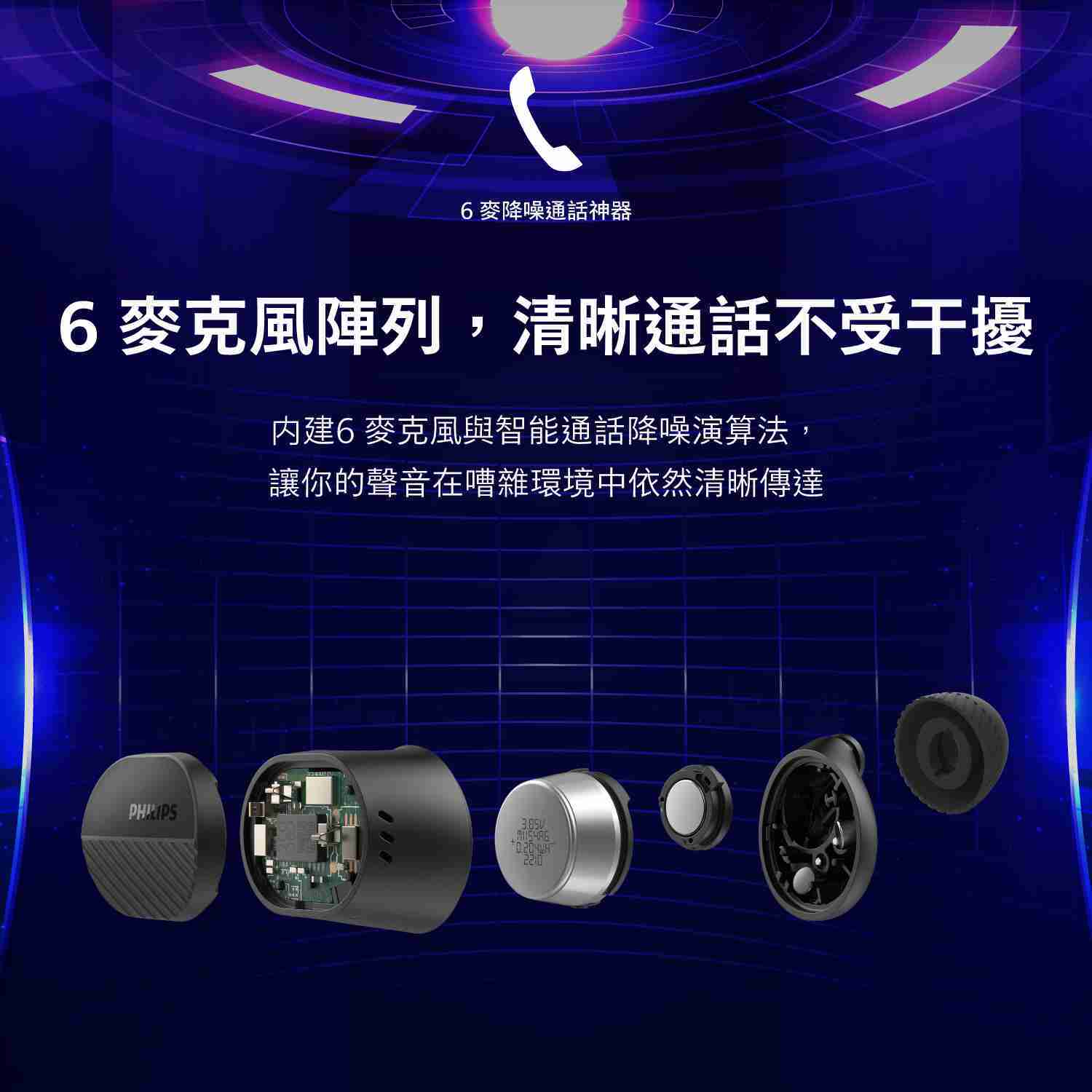 EAR3C 『怡耳3C』PHILIPS TAT5000 旗艦級降噪真無線藍牙耳機