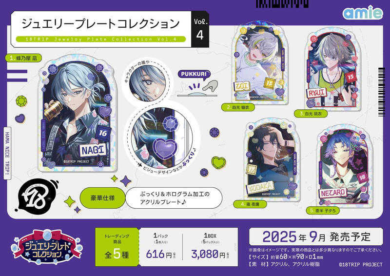 員林卡通⭐️【預購25年9月】amie 18TRIP 珠寶裝飾壓克力板畫收藏集 第4彈 中盒 0503