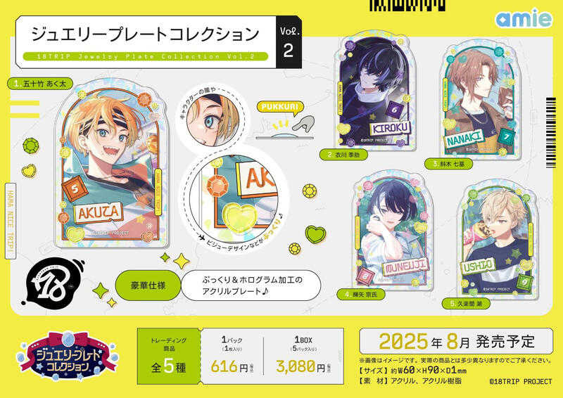 員林卡通⭐️【預購25年9月】amie 18TRIP 珠寶裝飾壓克力板畫收藏集 第2彈 中盒 0503